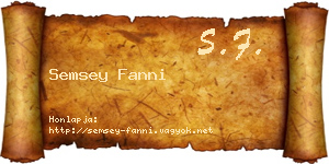Semsey Fanni névjegykártya