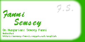 fanni semsey business card